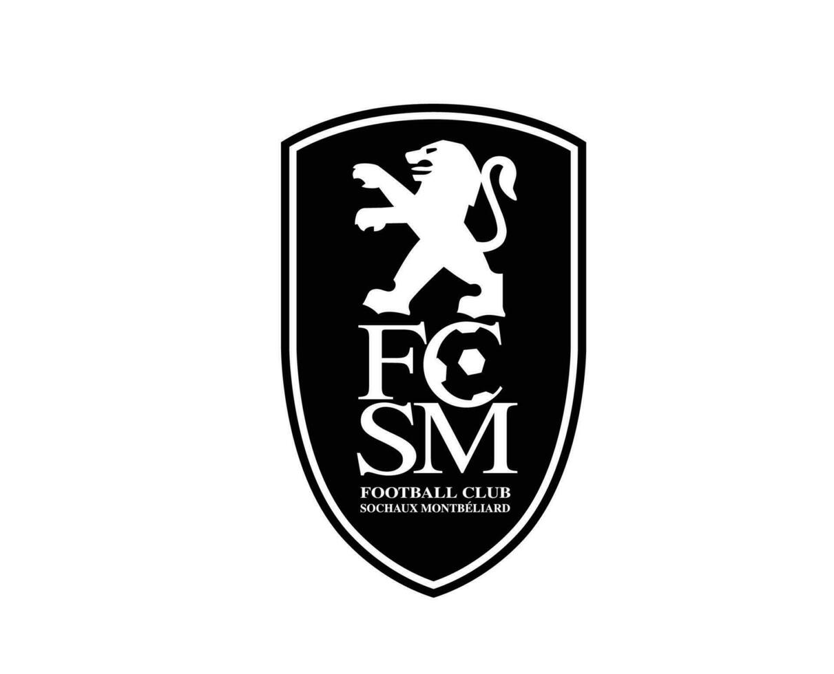 fc sochaux club símbolo logo negro liga 1 fútbol americano francés resumen diseño vector ilustración