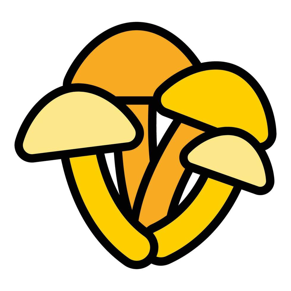 Shitake mushroom icon vector flat