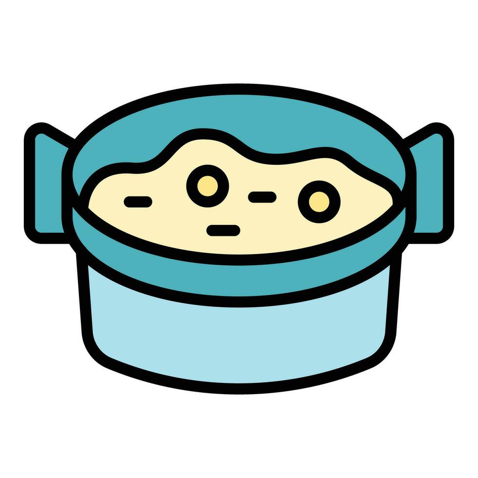 paella comida icono vector plano