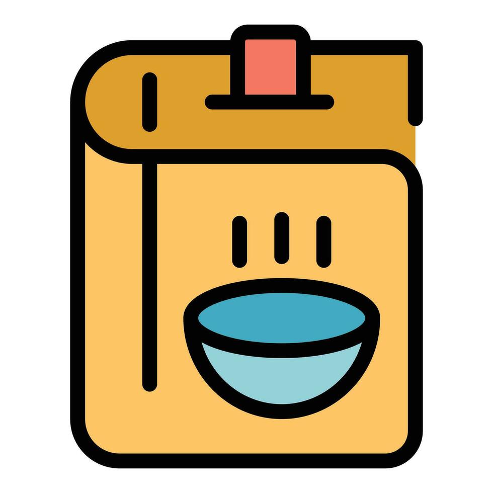 libro de cocina icono vector plano