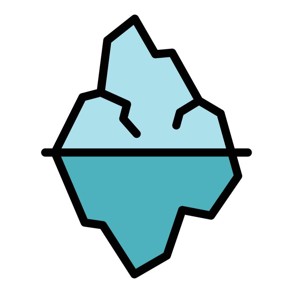 Rock ice berg icon vector flat