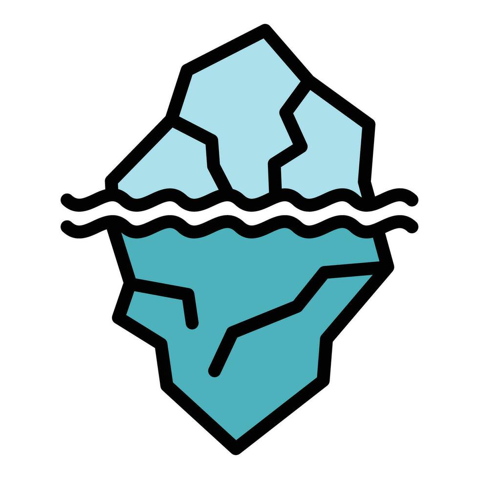 profundo hielo iceberg icono vector plano