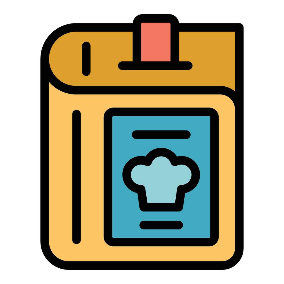 Big recipe book icon vector flat