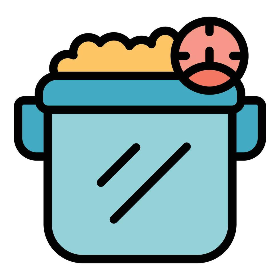 Saucepan food icon vector flat