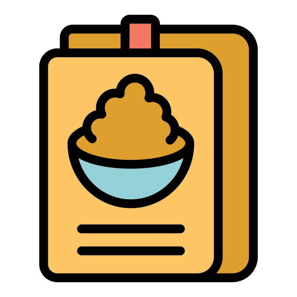 Bowl recipe book icon vector flat