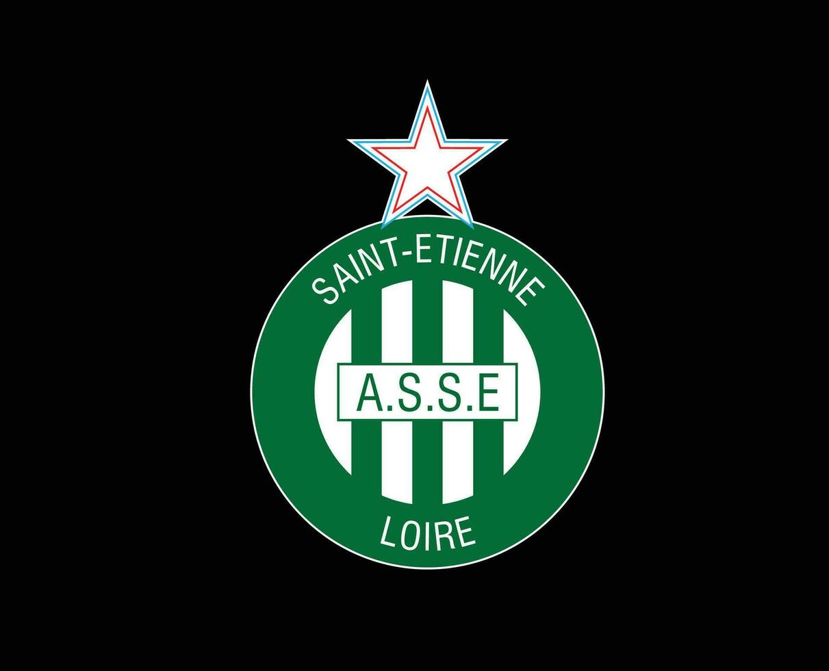 Santo etienne club símbolo logo liga 1 fútbol americano francés resumen diseño vector ilustración con negro antecedentes