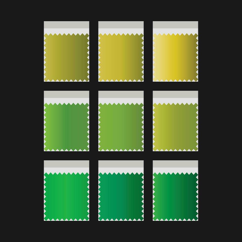 Vector illustration with palette with earth green tones