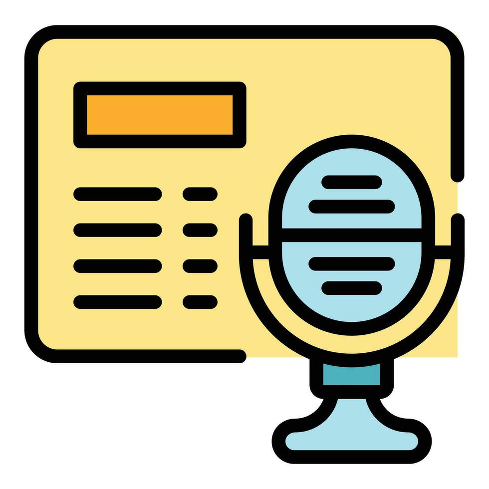 Microphone paper icon vector flat