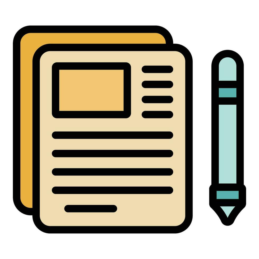 Notepad icon vector flat