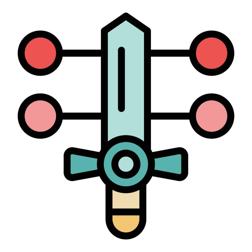 Courage sword icon vector flat