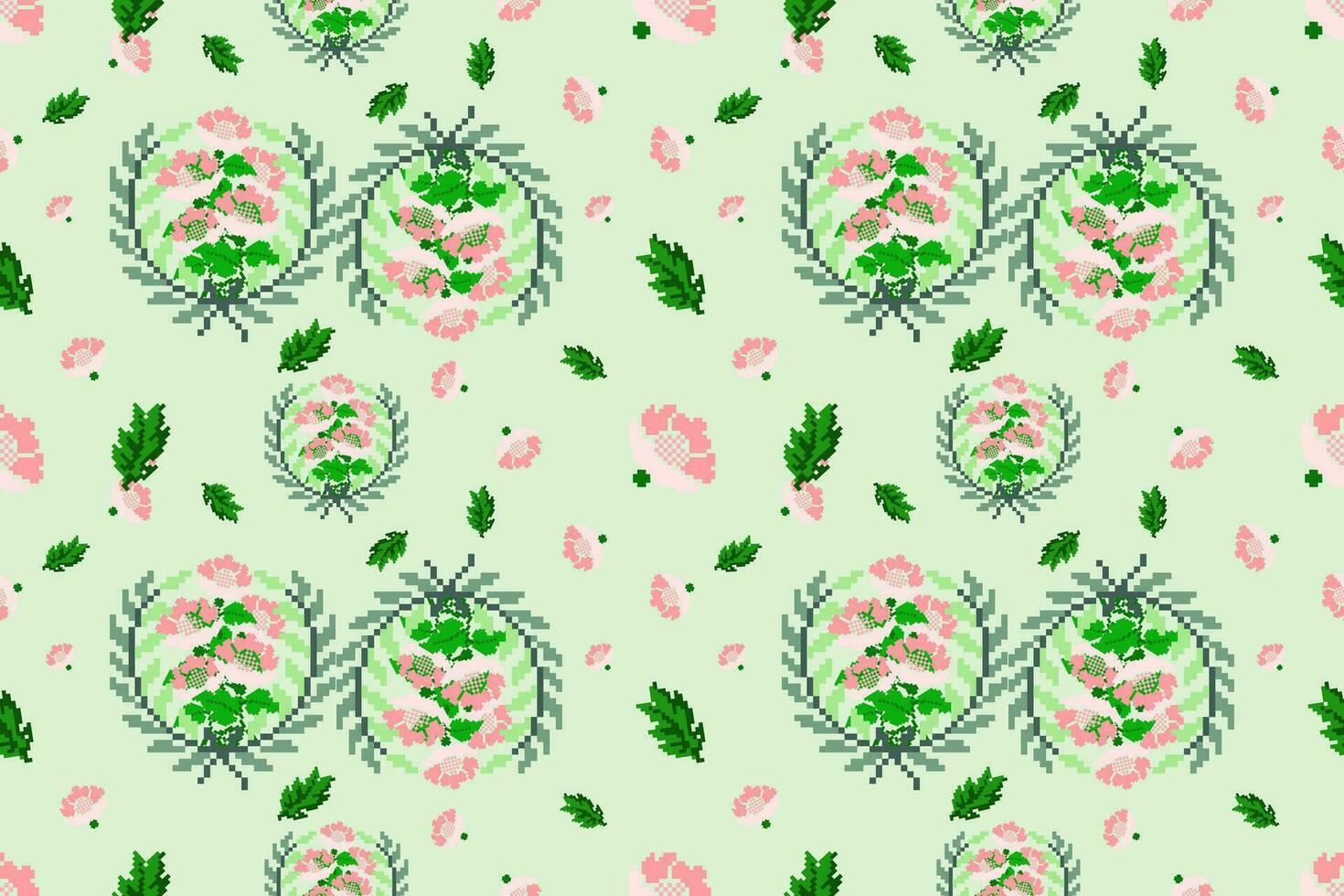 floral cruzar puntada bordado en blanco fondo.geometrico étnico oriental sin costura modelo tradicional.azteca estilo resumen vector ilustración.diseño para textura,tela,ropa,envoltura,pareo.