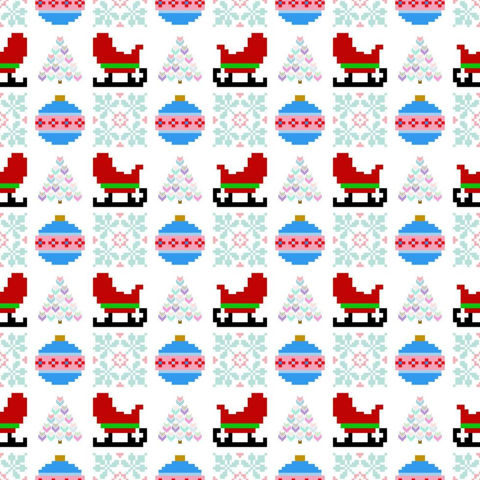 Floral Cross Stitch Embroidery on white background.geometric ethnic oriental seamless pattern traditional.Aztec style abstract vector illustration.design for texture,fabric,clothing,wrapping,sarong.