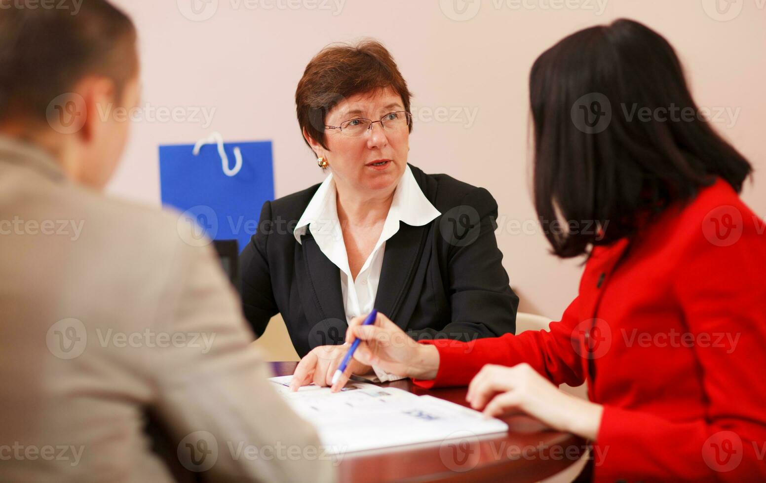 Business team having a brainstorming session photo