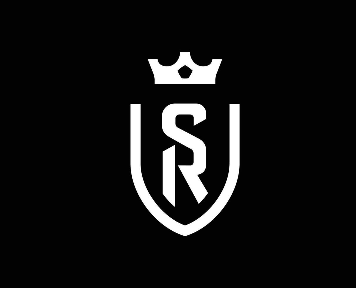 estadio Delaware Reims club símbolo logo blanco liga 1 fútbol americano francés resumen diseño vector ilustración con negro antecedentes