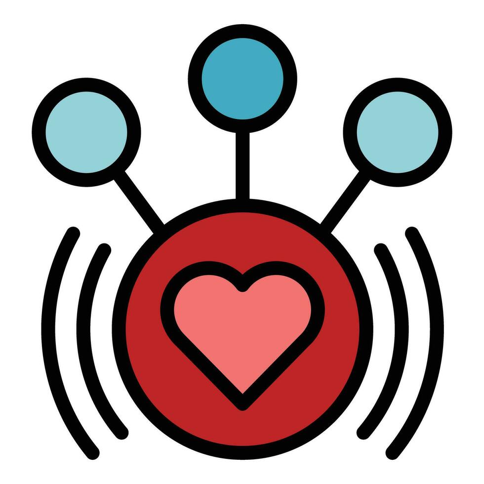 Generosity heart icon vector flat
