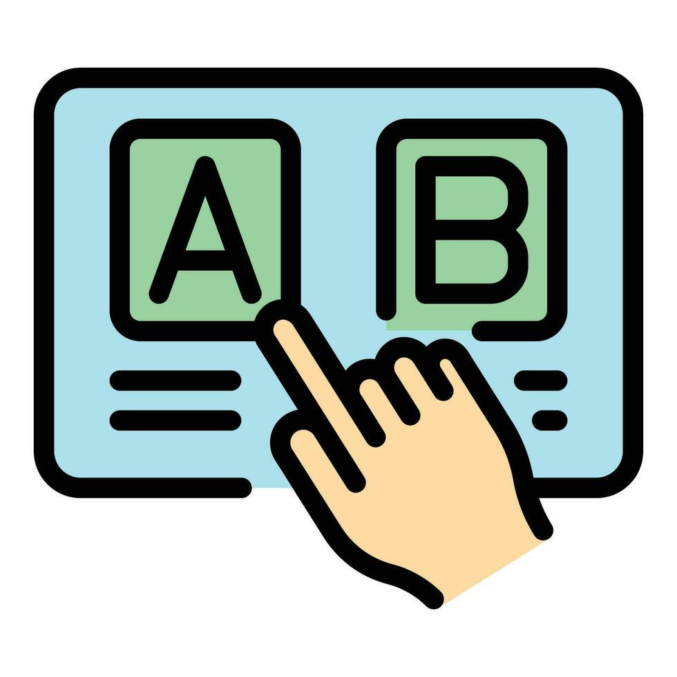 Ab quiz icon vector flat