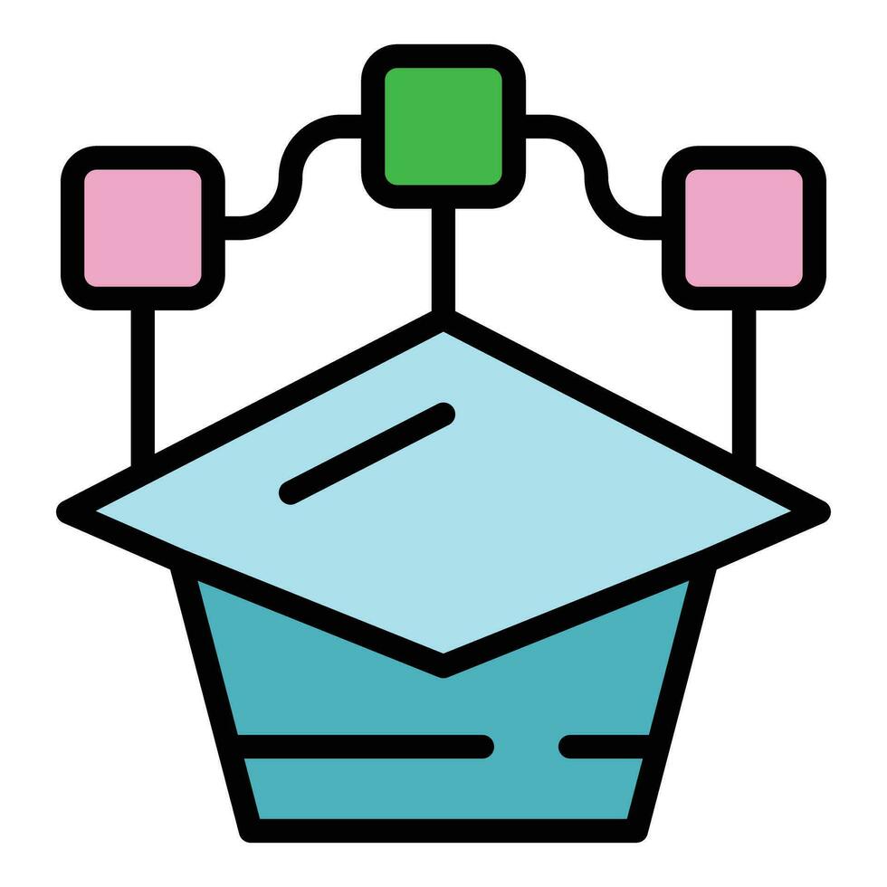 Expert graduation icon vector flat