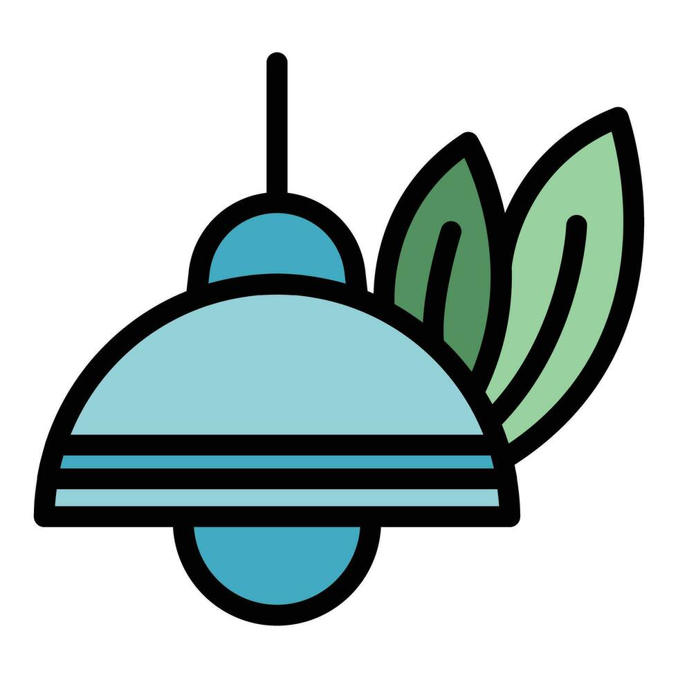 Environmentally friendly room lamp icon vector flat