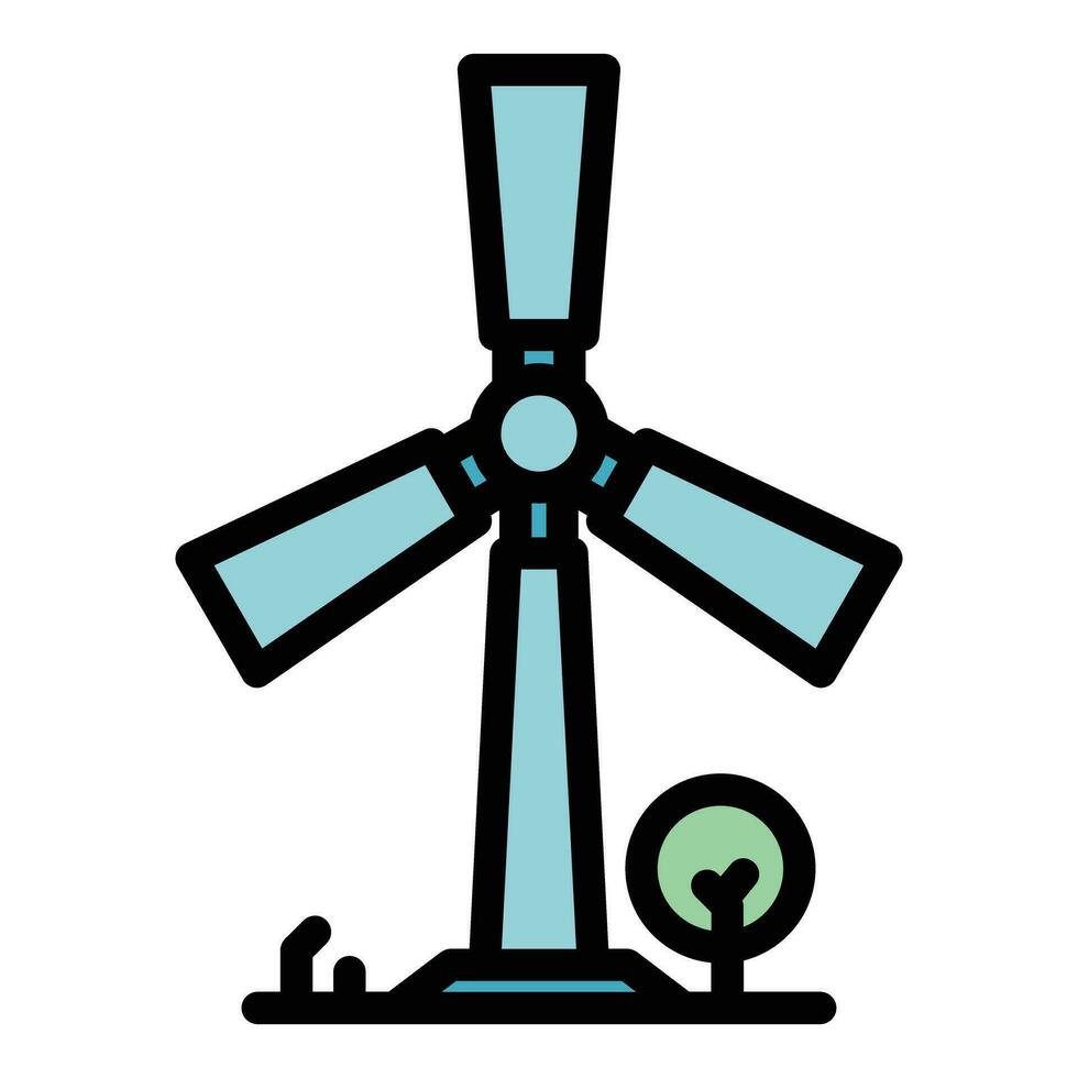 Wind turbine icon vector flat