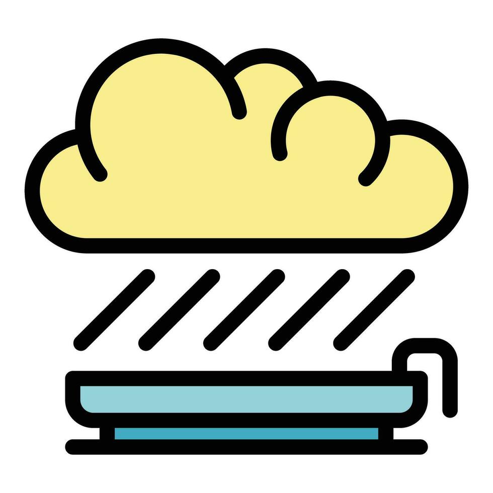 Eco rain icon vector flat