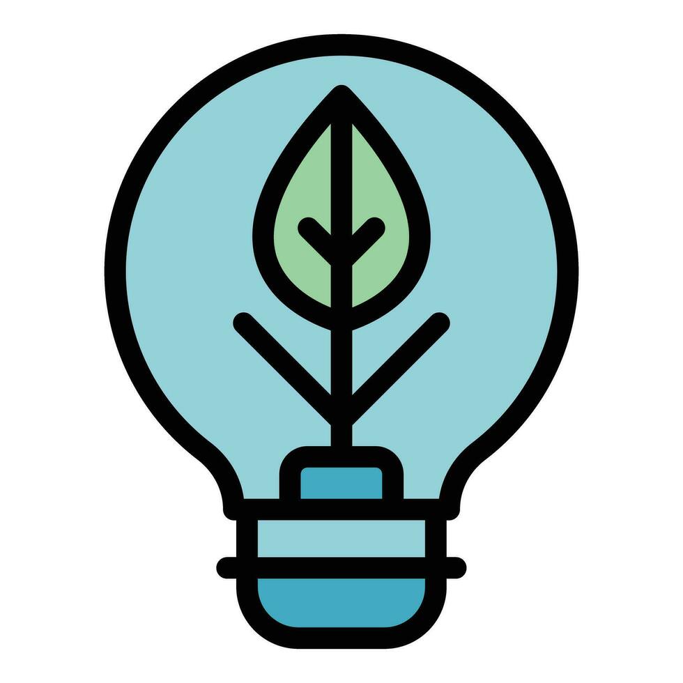 Environmentally friendly bulb icon vector flat