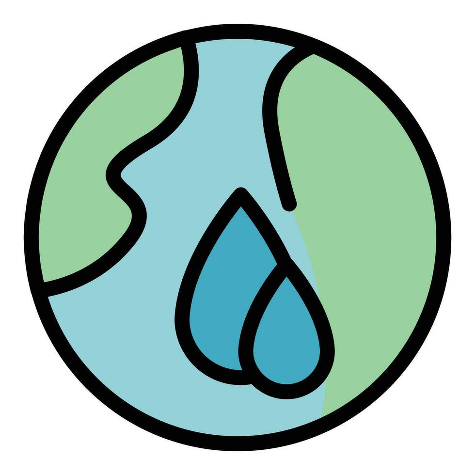 Water planet icon vector flat