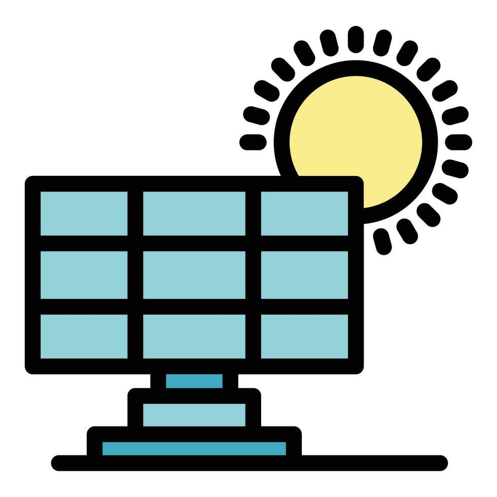 solar panel energía icono vector plano