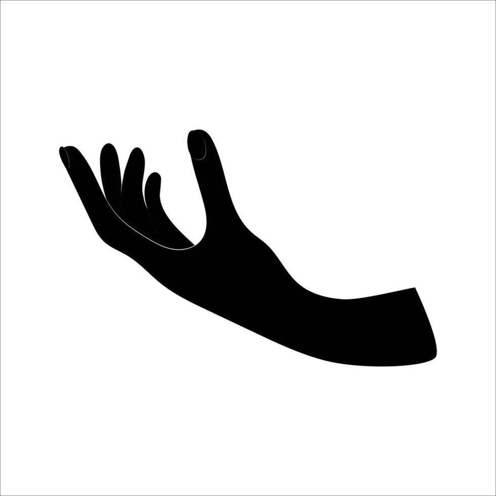 Hand silhouette. Fingers reach or hold something. Mysticism and esoteric simple icon vector