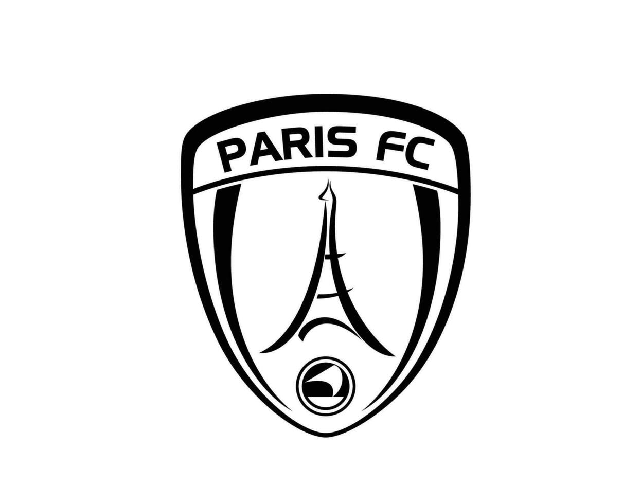 París fc club logo símbolo negro liga 1 fútbol americano francés resumen diseño vector ilustración