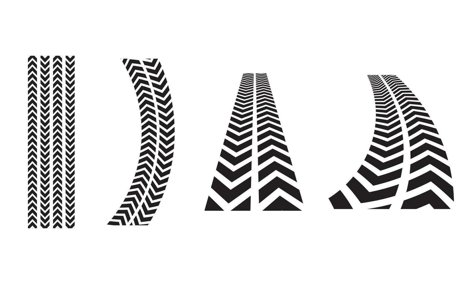 monochrome tire tracks. vector illustration