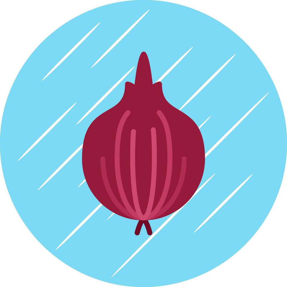 Red Onion Vector Icon Design