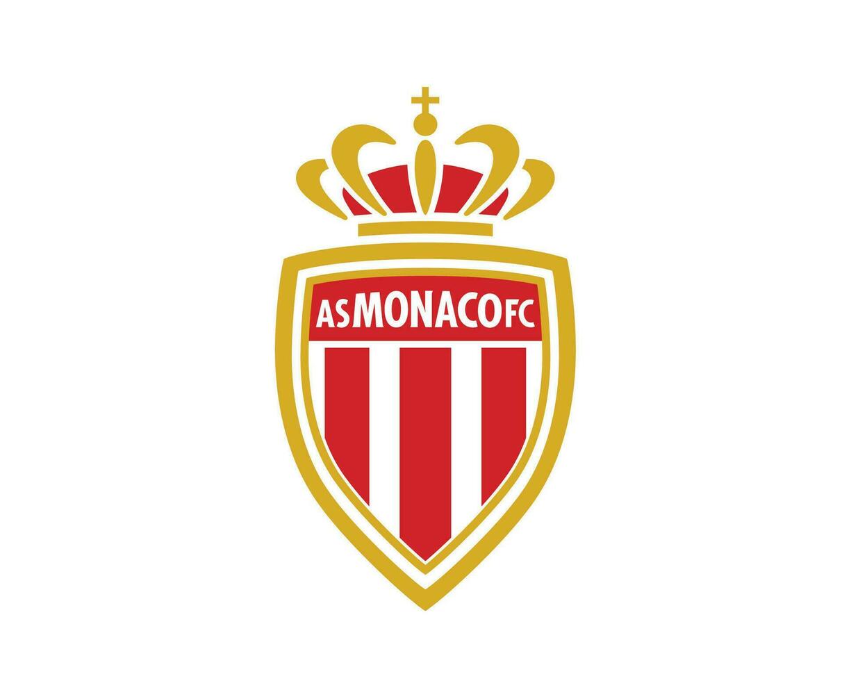 AS Monaco Club Logo Symbol Ligue 1 Football French Abstract Design Vector Illustration