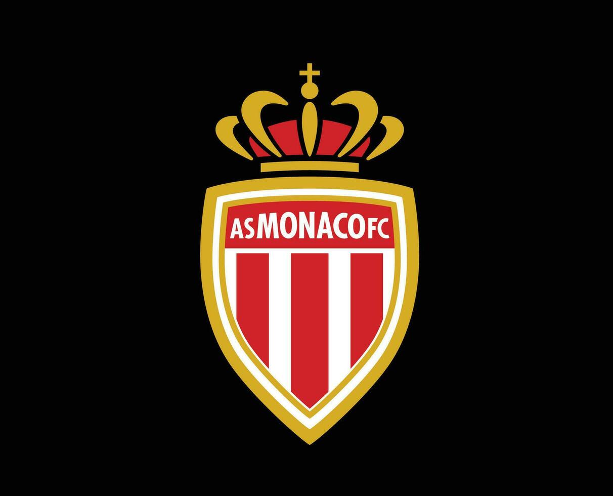 AS Monaco Club Logo Symbol Ligue 1 Football French Abstract Design Vector Illustration With Black Background