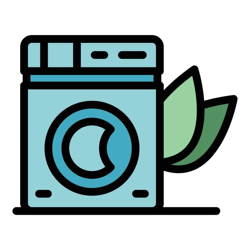 sostenible lavar máquina icono vector plano