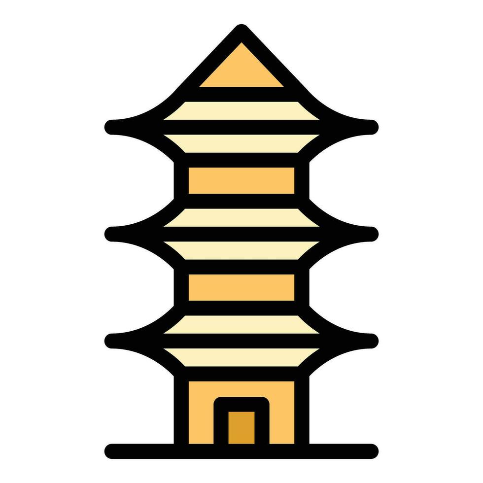Pagoda place icon vector flat