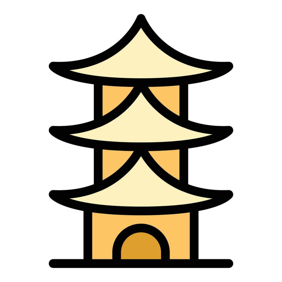 Chinatown pagoda icon vector flat