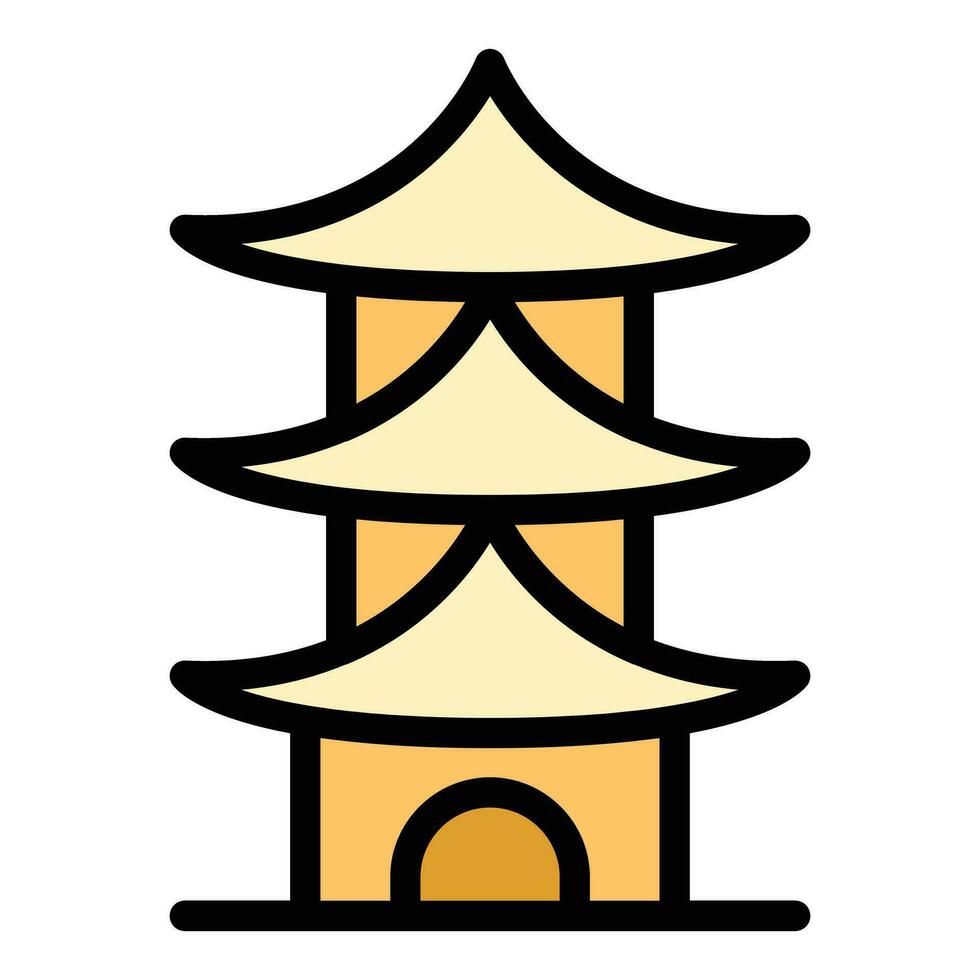 Chinatown pagoda icon vector flat