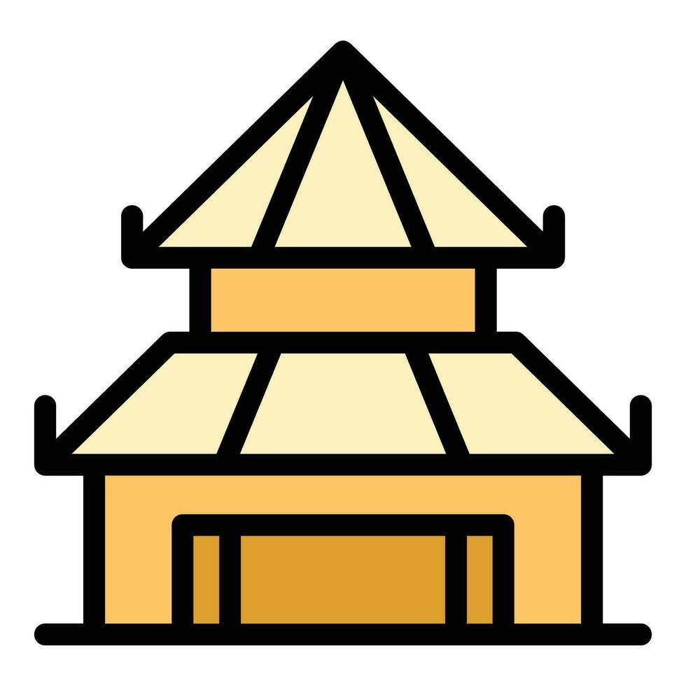 arquitectura pagoda icono vector plano