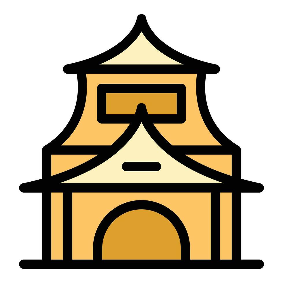 Pagoda house icon vector flat