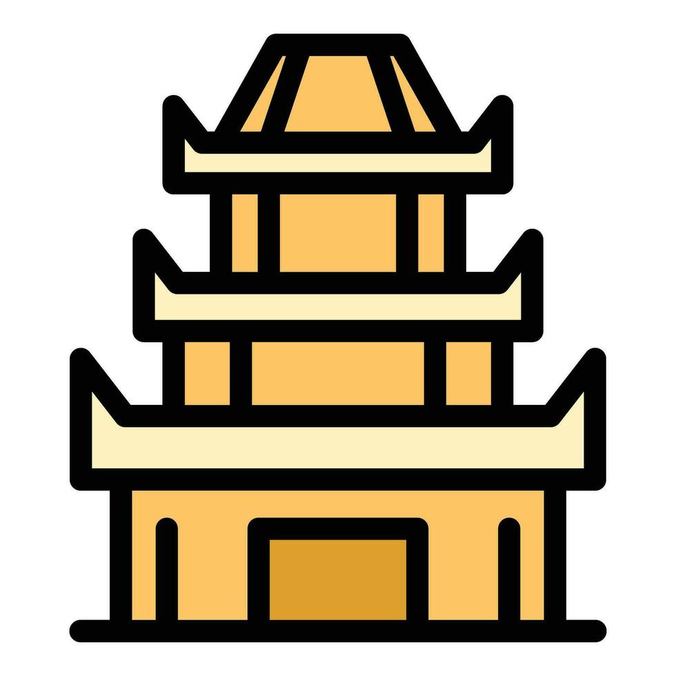 antiguo pagoda icono vector plano