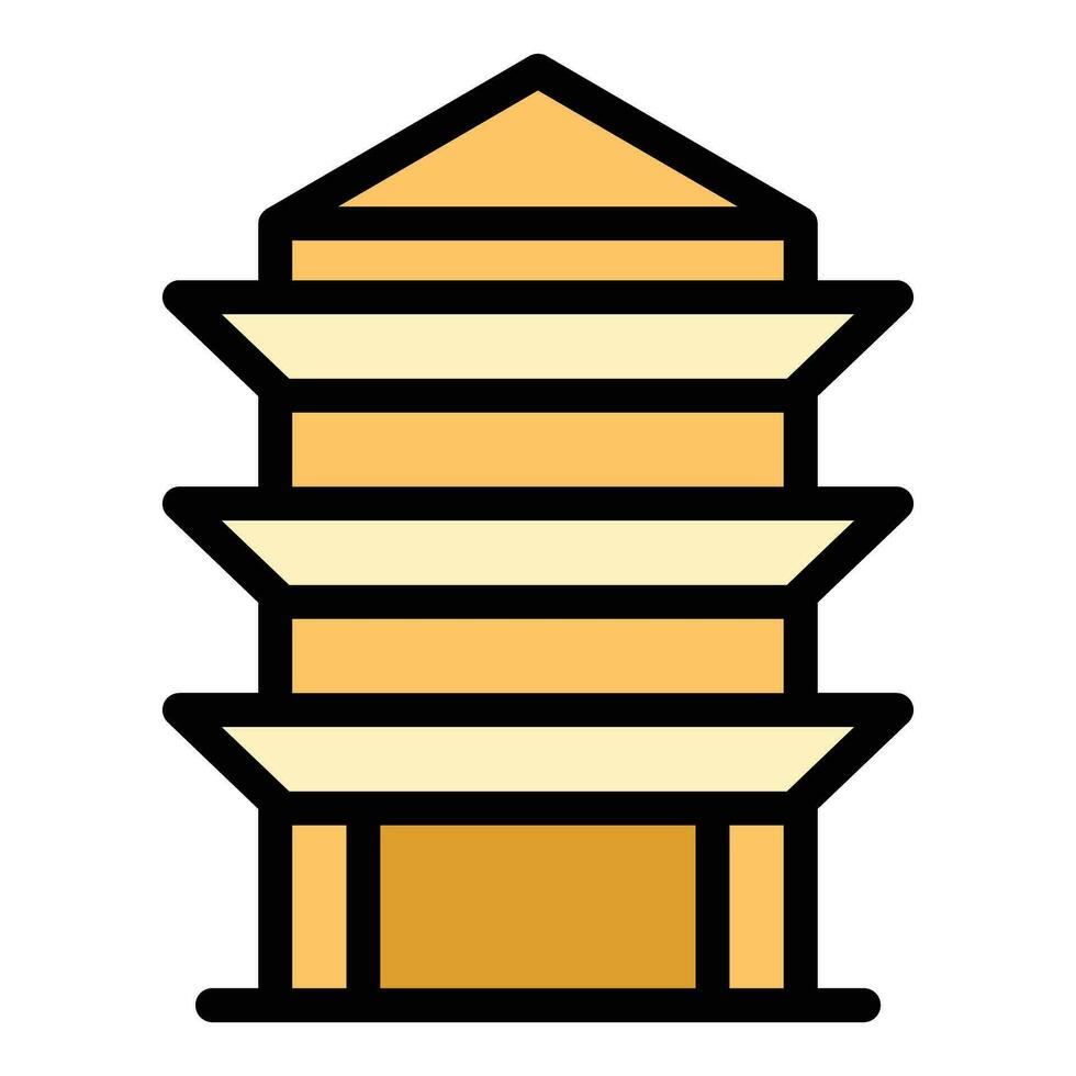 pagoda estilo icono vector plano