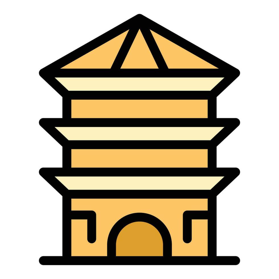 árbol pagoda icono vector plano