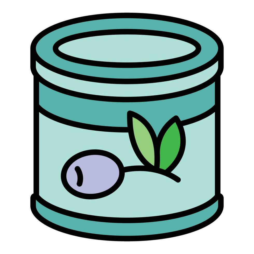 Olives tin can icon vector flat