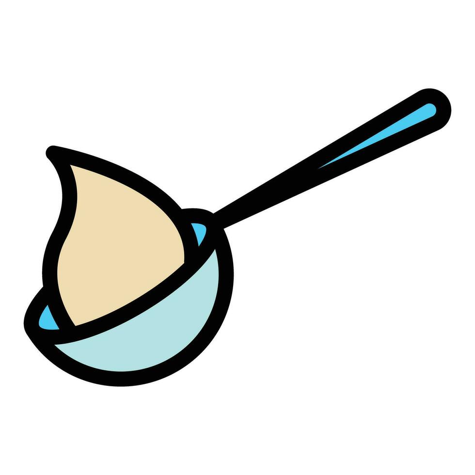 Soy cream spoon icon vector flat
