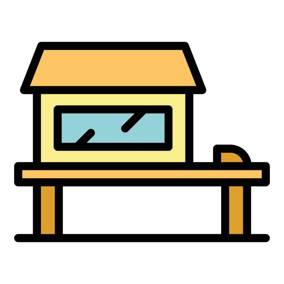 Beach house icon vector flat