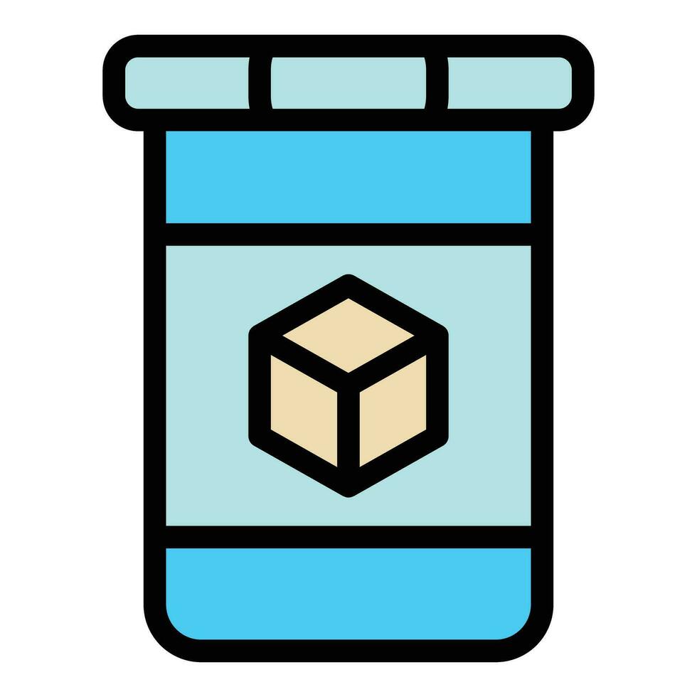 Soy cube icon vector flat