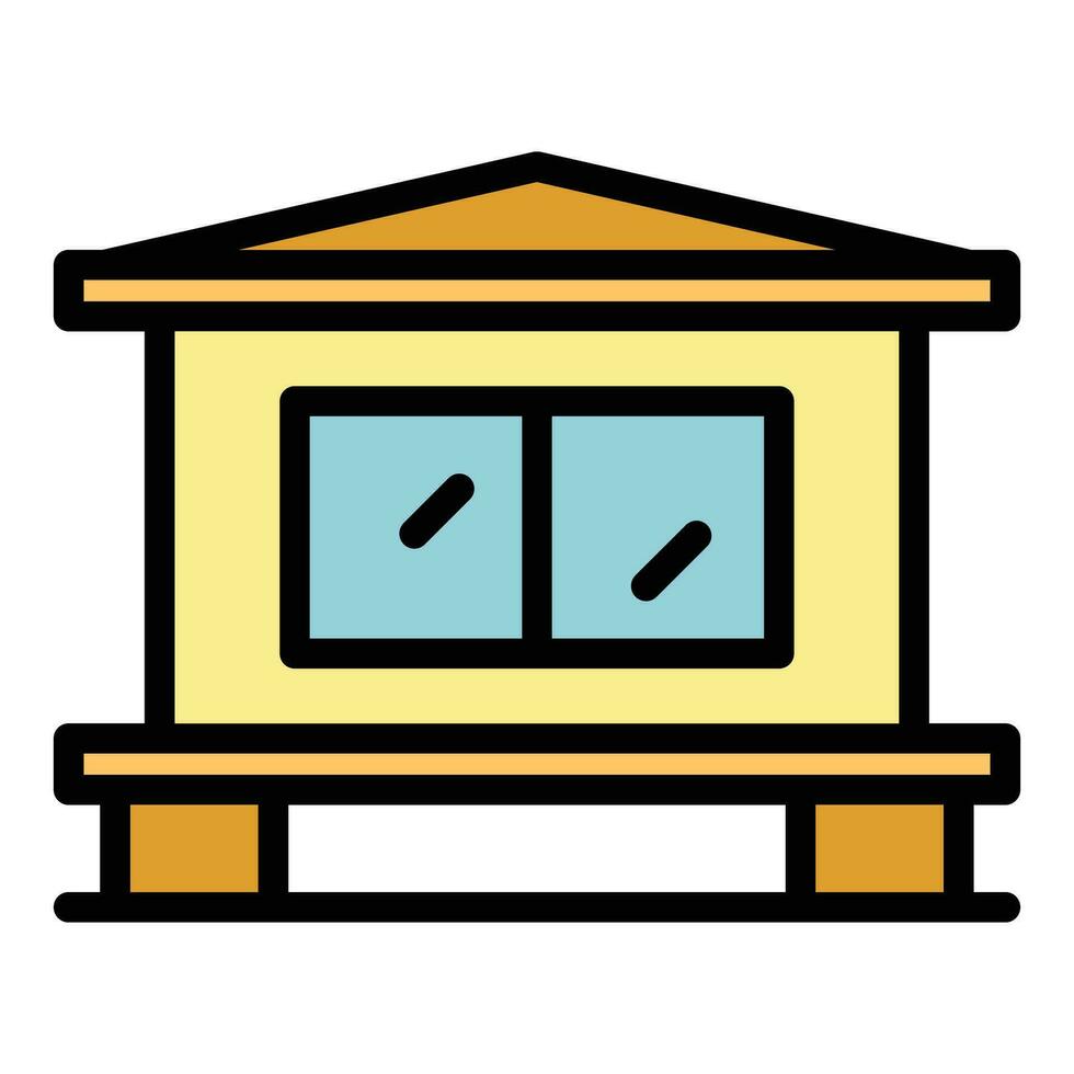 Beach house icon vector flat