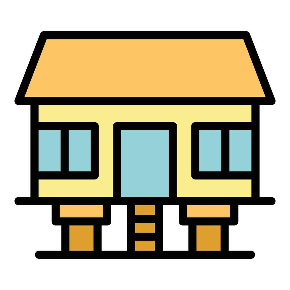 Beach house icon vector flat