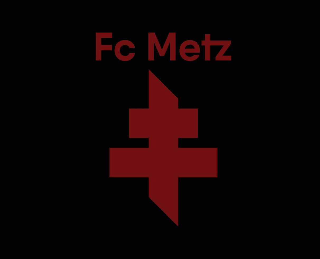 FC Metz Club Symbol Logo Ligue 1 Football French Abstract Design Vector Illustration With Black Background