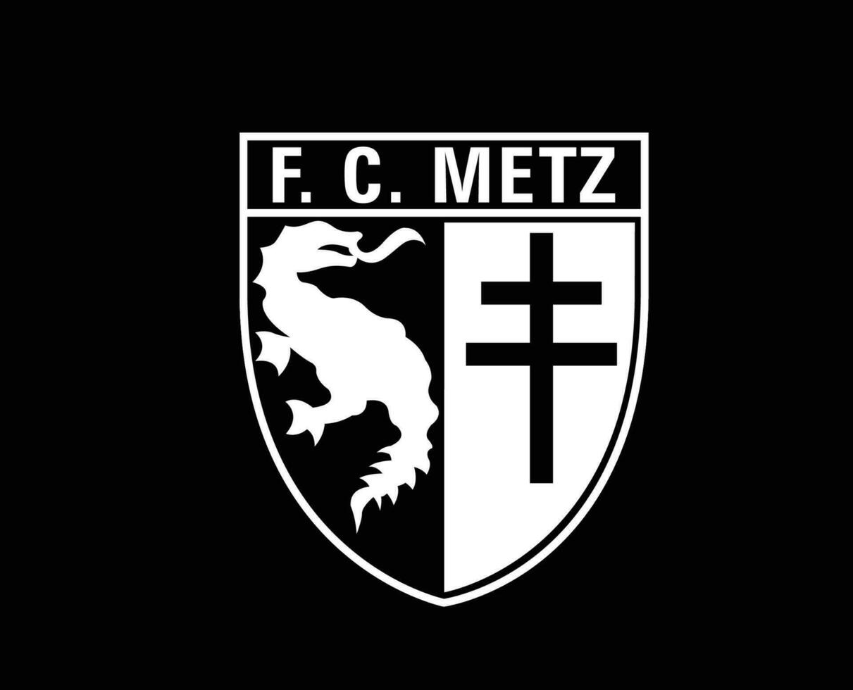 fc metz club logo símbolo blanco liga 1 fútbol americano francés resumen diseño vector ilustración con negro antecedentes